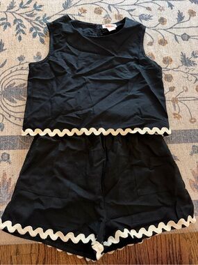 Japna Girls Black Top with Pink Label